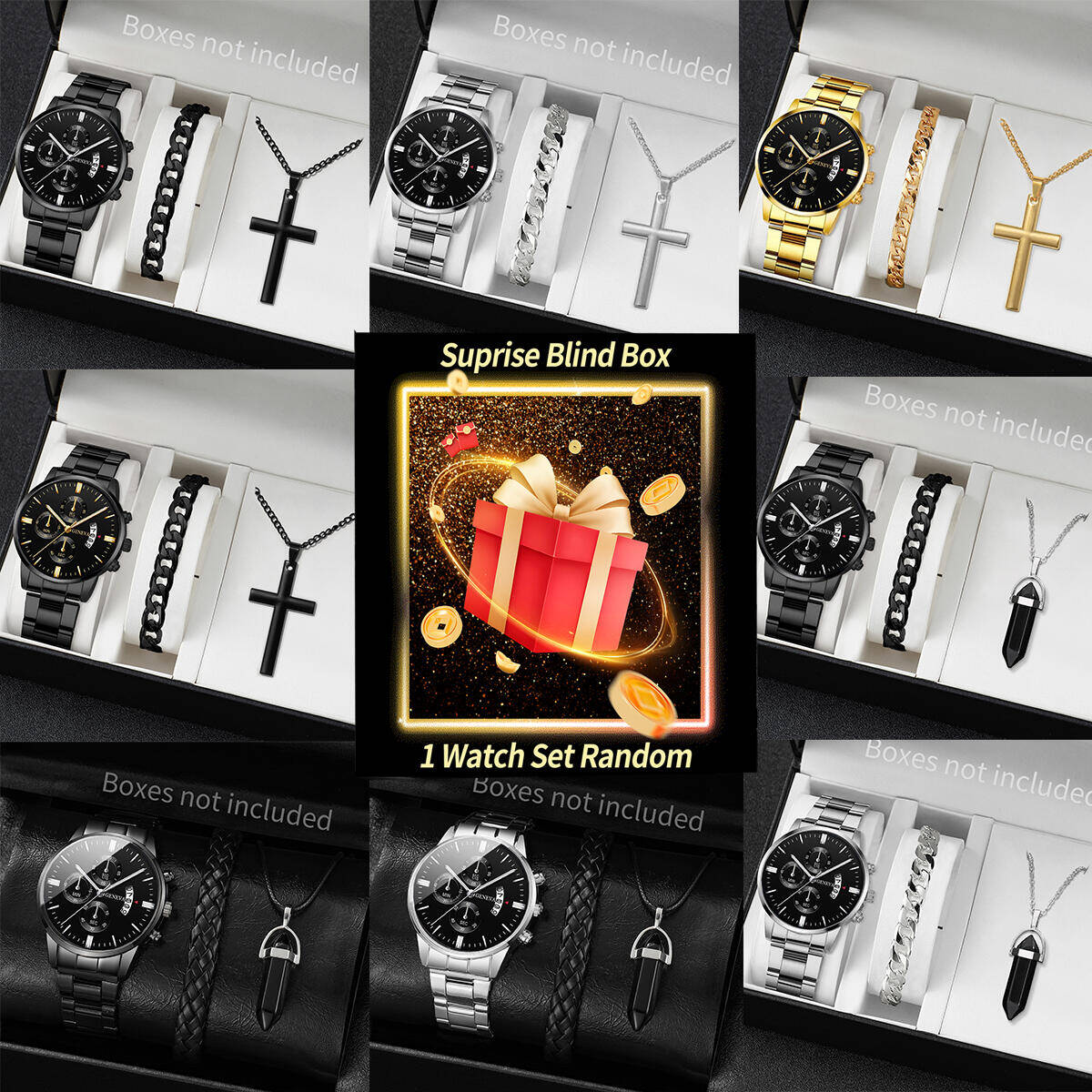 Jewelry With Watches - Montre mystère Surprise boîte aveugle-3 pièces/ensemble