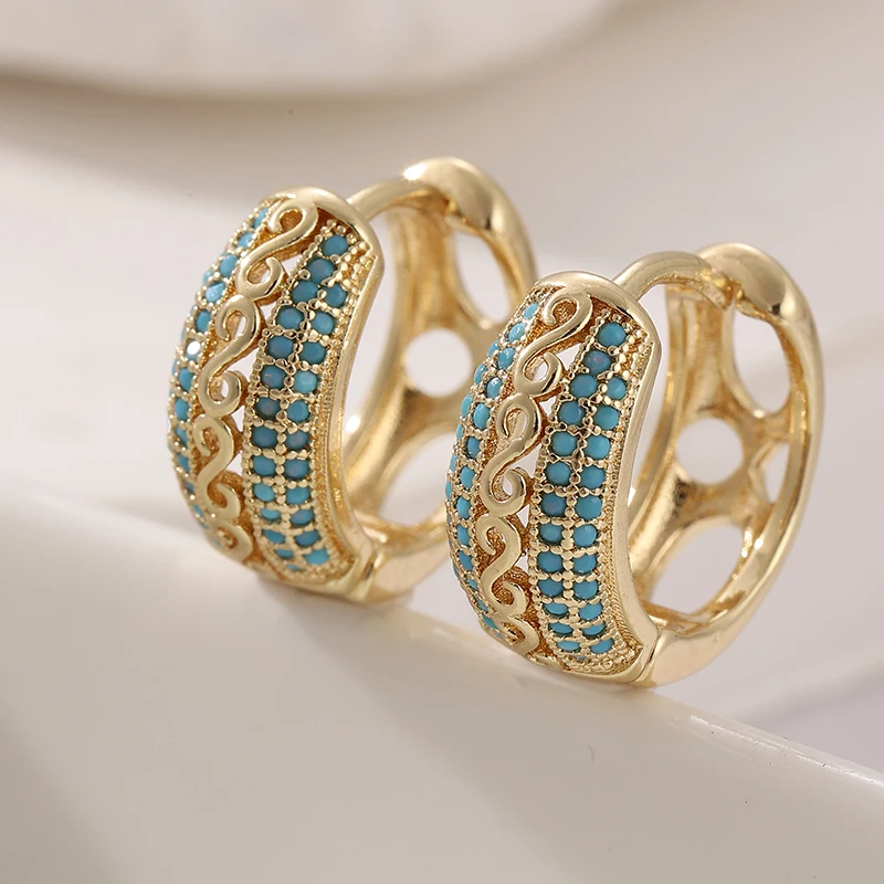 Turquoise Stone Ring - Boucles d'oreilles en turquoise synthétique verte