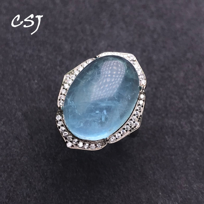 Turquoise Stone Ring - CSJ – bagues aigue-marine naturelle en