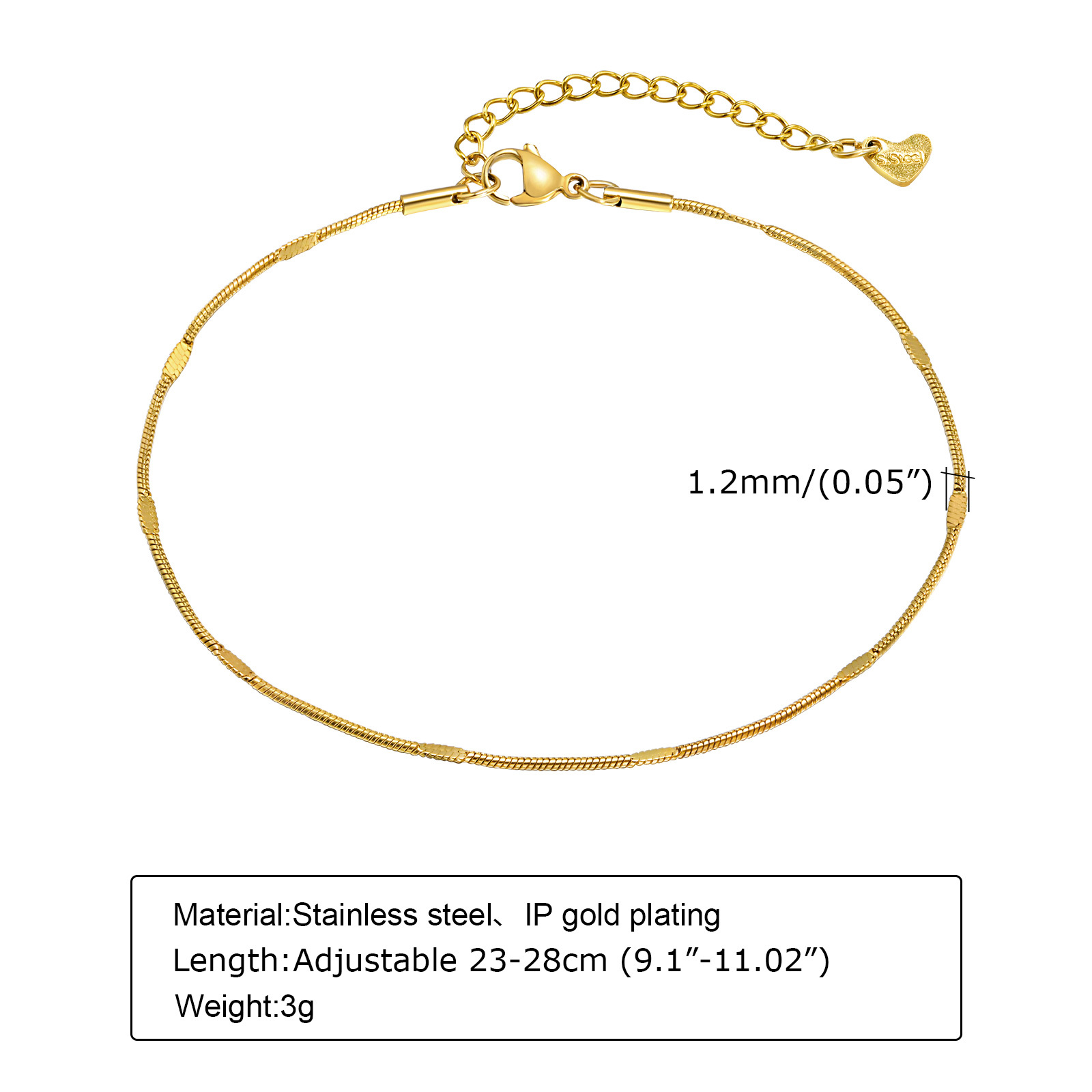 Bracelets de cheville en chaîn - Jc Jewelry & Watches Photos avis et prix
