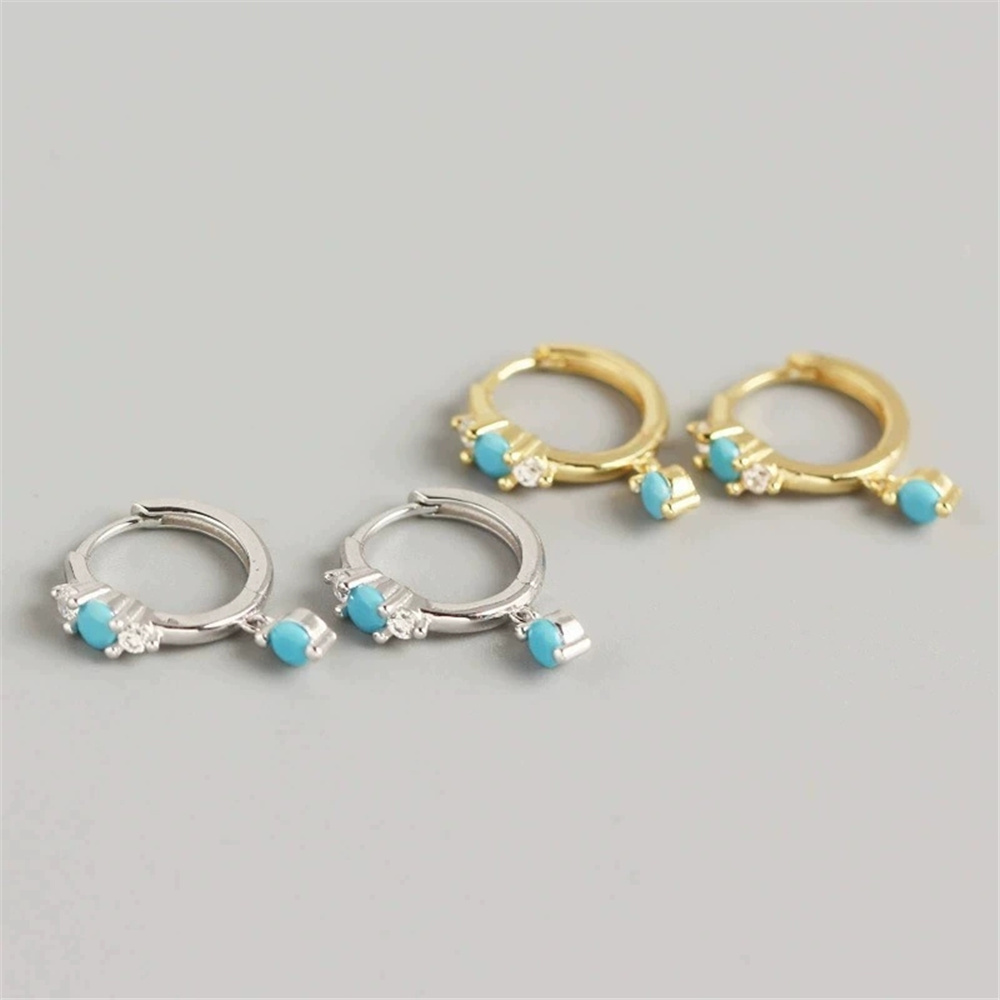 Boucles d'oreilles rondes en p - Turquoise Stone Ring avis et prix