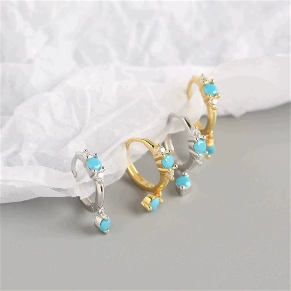 Boucles d'oreilles rondes en p - Turquoise Stone Ring avis et prix