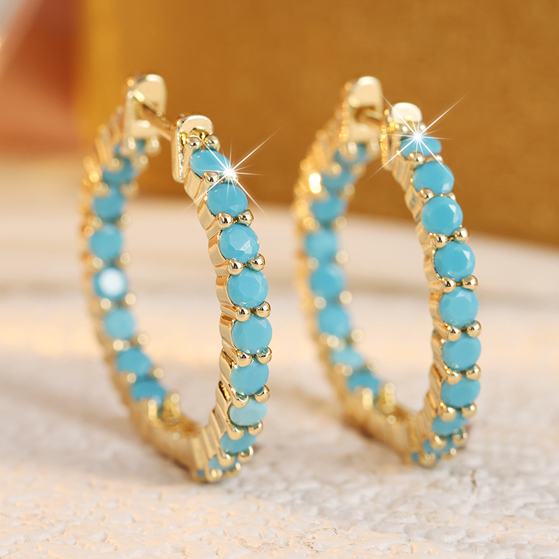 Boucles d'oreilles ethniques i - Turquoise Stone Ring avis et prix