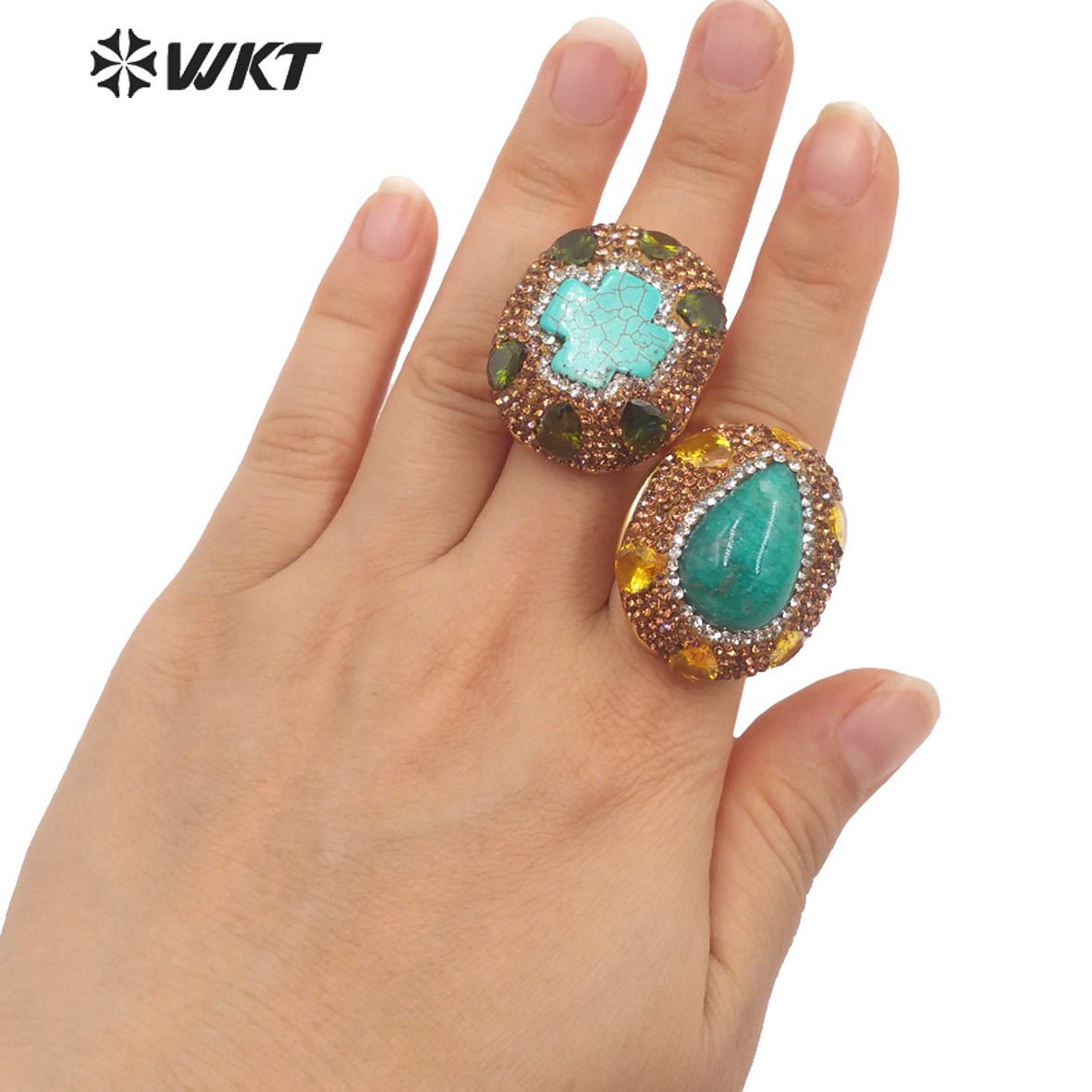 WT-R498, vente en gros de pier - Turquoise Stone Ring avis et prix