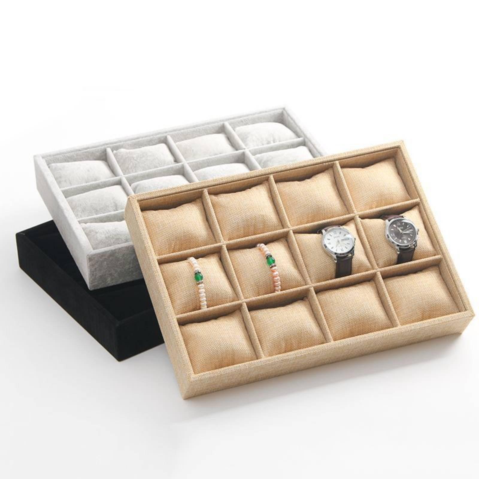 Boîte à bijoux en tissu de lin - Jewelry And Watches Stores avis et prix