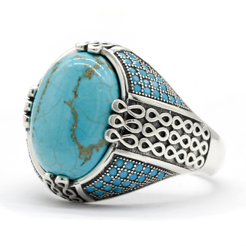 Bague en pierre turquoise natu - Turquoise Stone Ring avis et prix