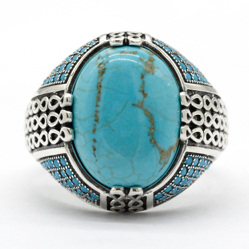 Bague en pierre turquoise natu - Turquoise Stone Ring avis et prix