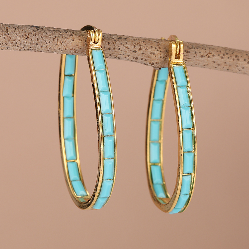 Boucles d'oreilles créoles vin - Turquoise Stone Ring avis et prix