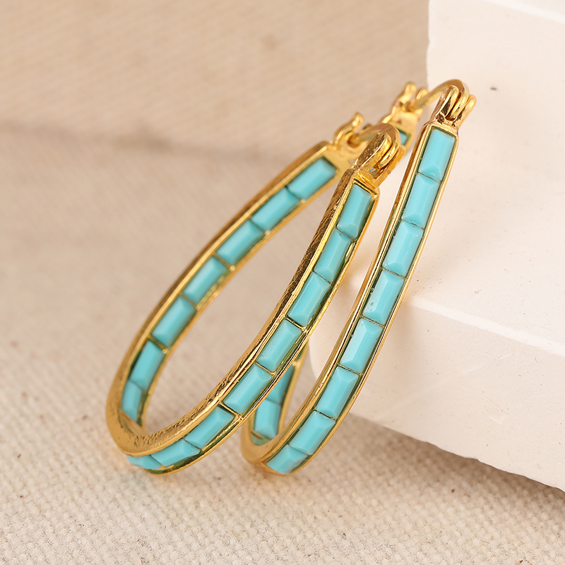 Boucles d'oreilles créoles vin - Turquoise Stone Ring avis et prix
